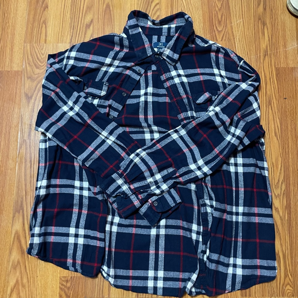 George checker button up